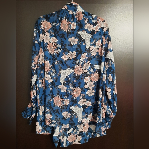 Michel Studio Sheer Print Blouse - Picture 2 of 12